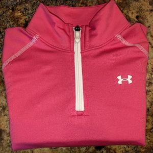 Under Armour Cold Gear Pullover Layer Girls Large 14 Pink Warm Athleisure Sports